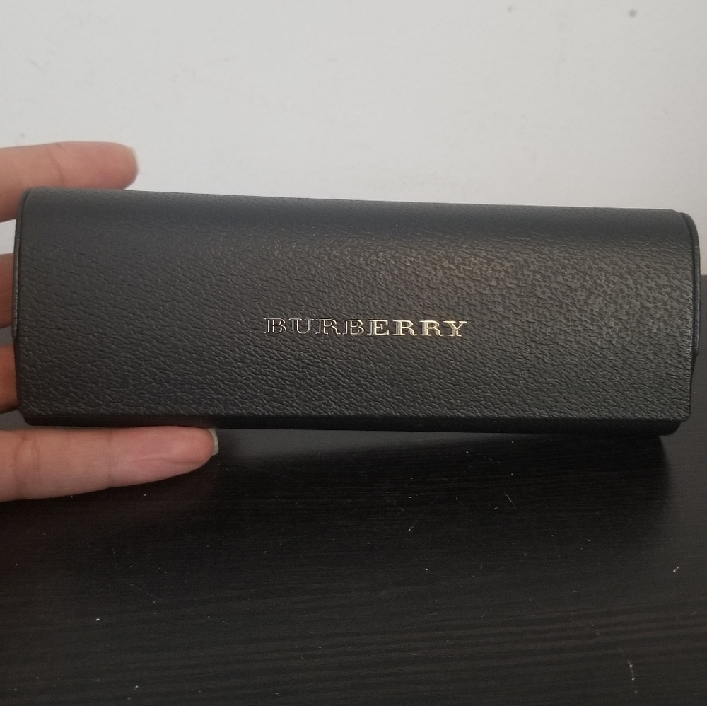 Burberry Glasses Hard Case Black w/ Brown Velvet Inside (Case Only)